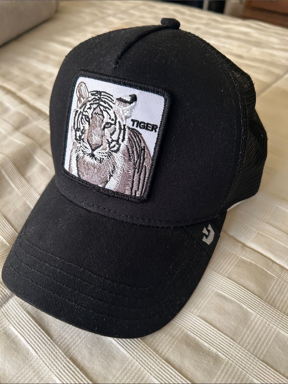Goorin Bros Black Tiger Patch Trucker Cap
